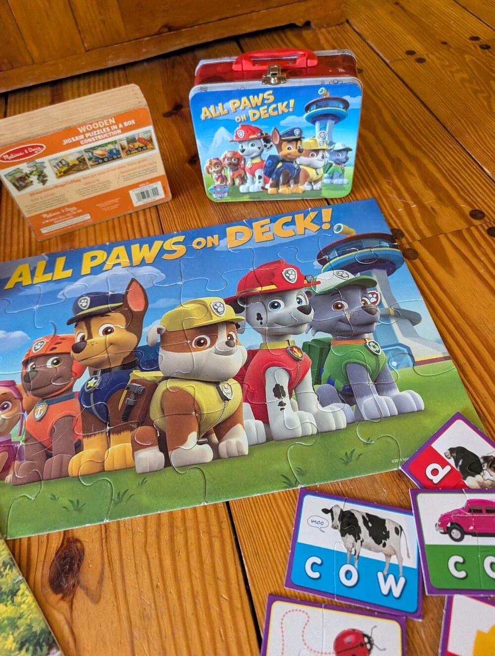LOT of Puzzles: I Spy, Paw Patrol, Thomas, Spiderman Melissa & Doug Construction